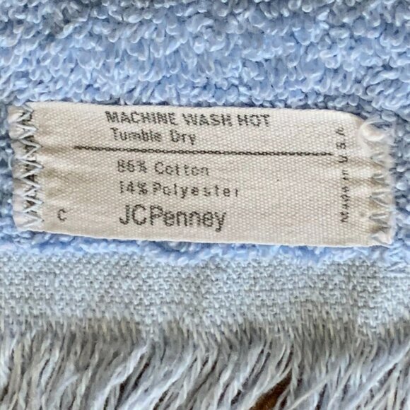 Blue Vintage JC Penneys Towels Floral Bath 2 Piece Retro Household Bathroom USA - Picture 11 of 12